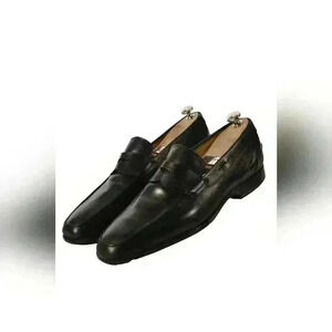 TOD'S BLACK CALFSKIN LEATHER GOMMINO PENNY LOAFER SLIP ON  10US ITALY